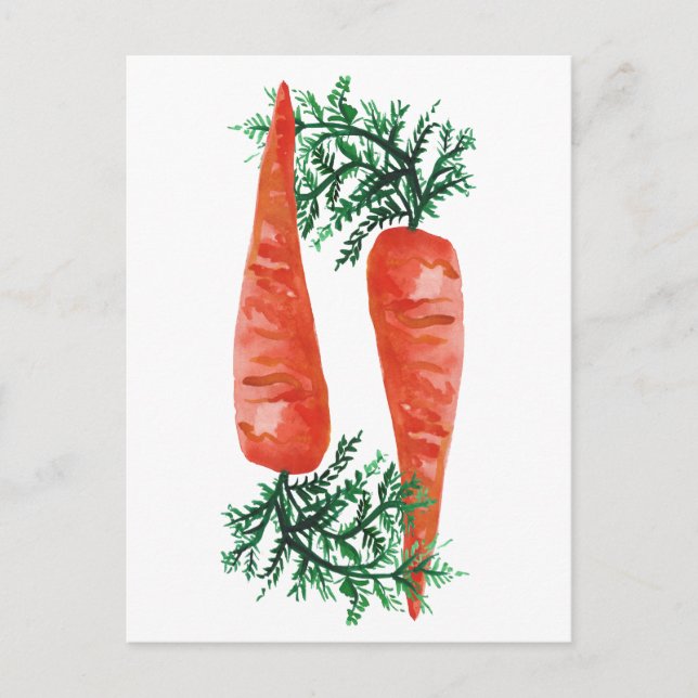 Watercolor Carrots Postcard (Front)