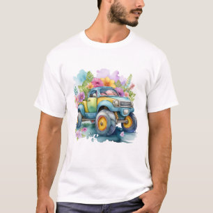 watercolor cartoon art with speed drive T-Shirt
