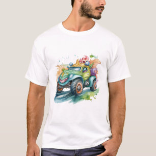 watercolor cartoon art with speed drive T-Shirt