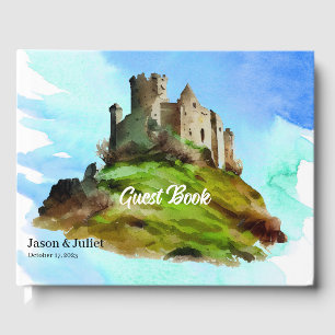 Watercolor Castle Wedding Guest Book