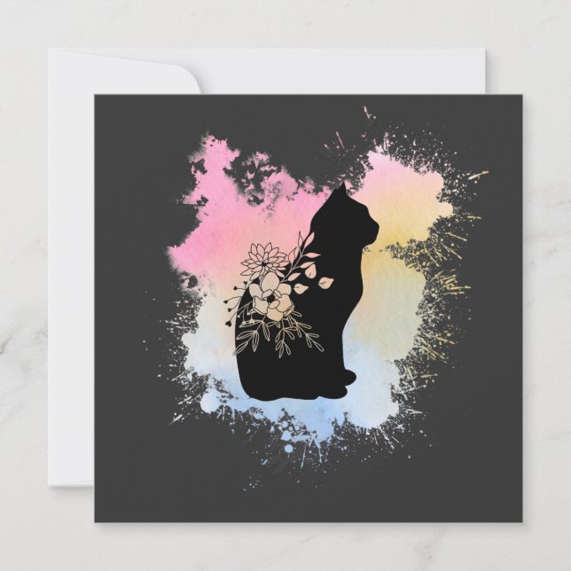 Watercolor Cat Blank Card (Front)