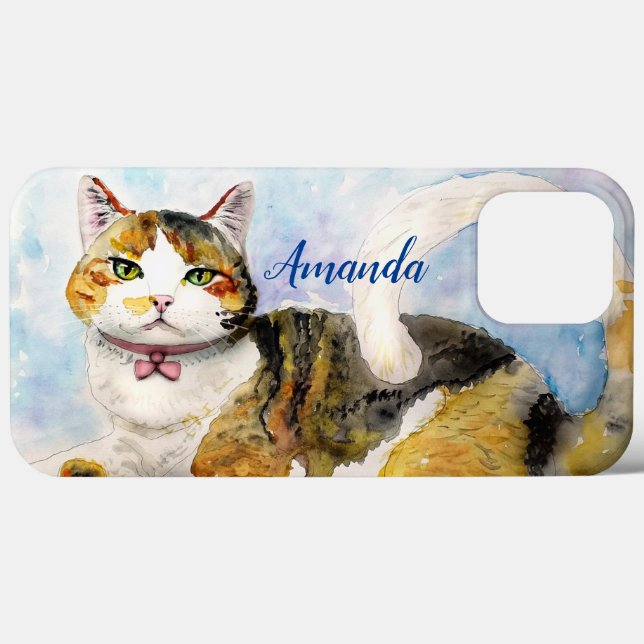 Watercolor Cat Case-Mate iPhone Case (Back (Horizontal))
