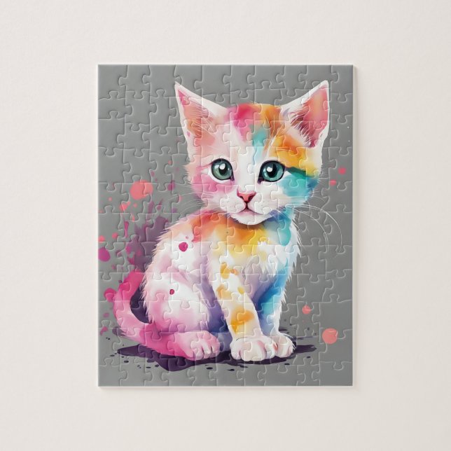 Watercolor Cat Jigsaw Puzzle (Vertical)