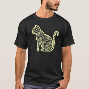 Watercolor Cat Mandala Sacred Fractal Geometry Goo T-Shirt