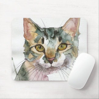 Watercolor Cat Mouse Mat