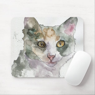 Watercolor Cat Mouse Mat