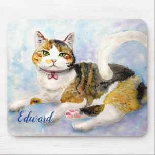 Watercolor Cat Mouse Mat