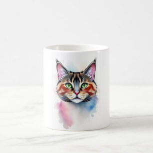Watercolor Cat Mug – Artistic Feline Lover Coffee