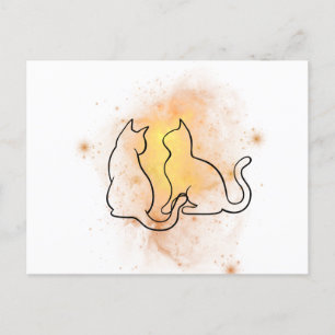 Watercolor Cat Postcard
