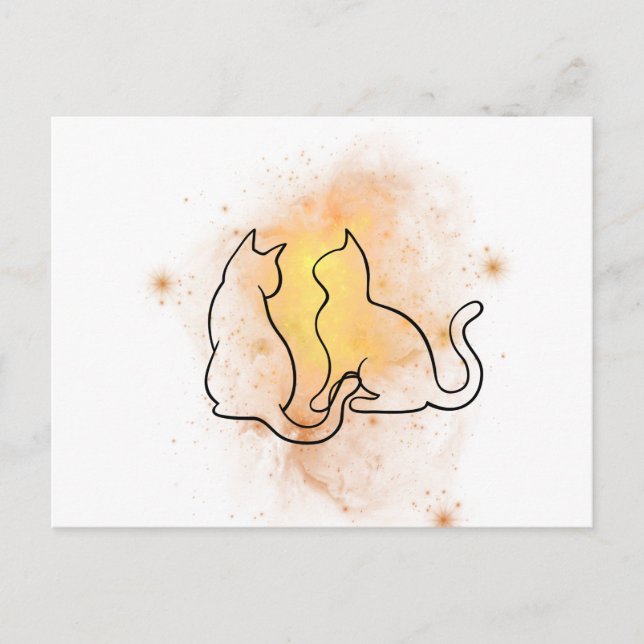 Watercolor Cat Postcard (Front)