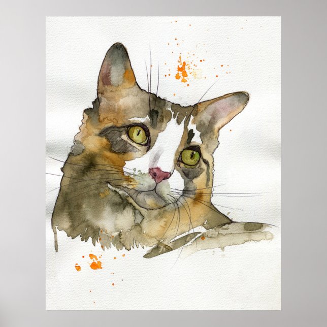 Watercolor Cat Poster (Front)
