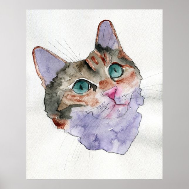 Watercolor Cat Poster (Front)