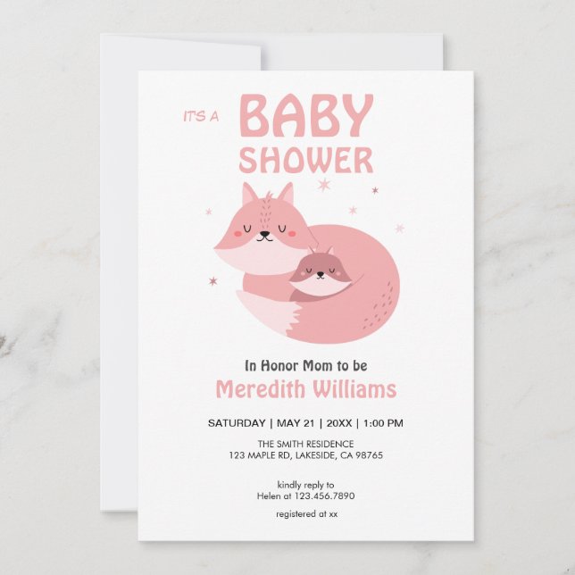 Watercolor Cat Purr-fect Baby Shower Invitation (Front)