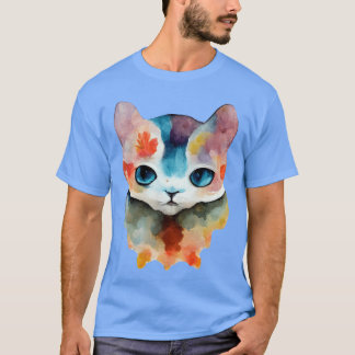 Watercolor cat retro T-Shirt