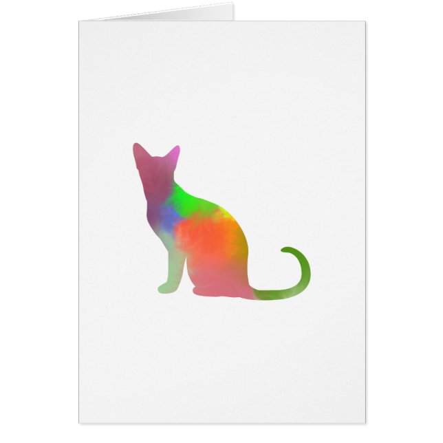 Watercolor Cat Silhouette (Front)