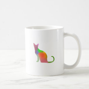 Watercolor Cat Silhouette Coffee Mug