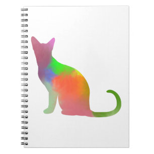 Watercolor Cat Silhouette Notebook