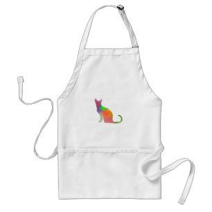 Watercolor Cat Silhouette Standard Apron