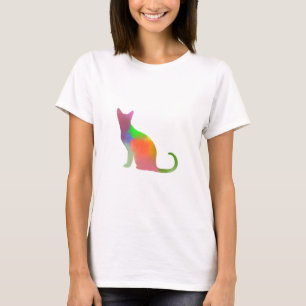Watercolor Cat Silhouette T-Shirt