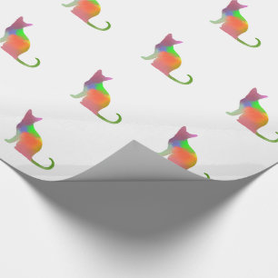 Watercolor Cat Silhouette Wrapping Paper