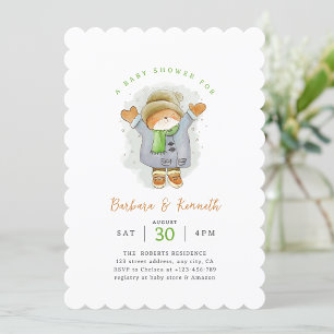 Watercolor Cat Simple Gender Neutral Baby Shower Invitation