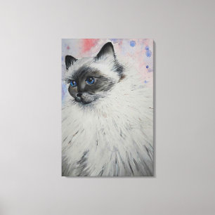 Watercolor - Cat With Blue Eyes Canvas Print