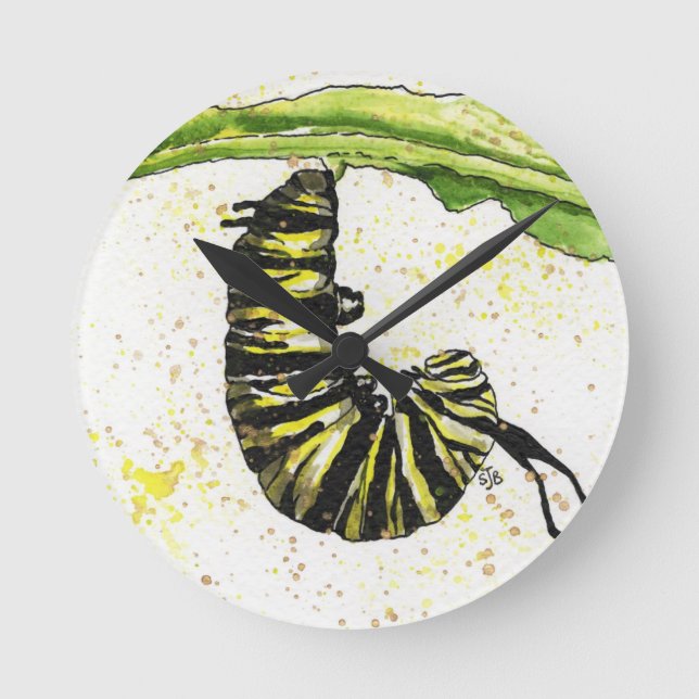 Watercolor Caterpillar Clock (Front)