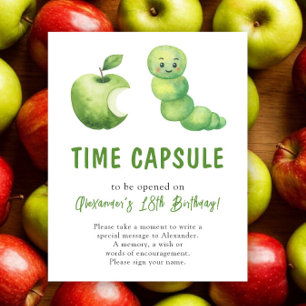 Watercolor Caterpillar Time Capsule 1st birthday Poster