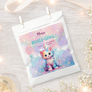 Watercolor Caticorn Meow-Gical Birthday Favour Bags