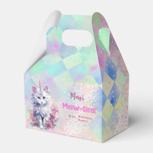 Watercolor Caticorn Meow-Gical Birthday Favour Box