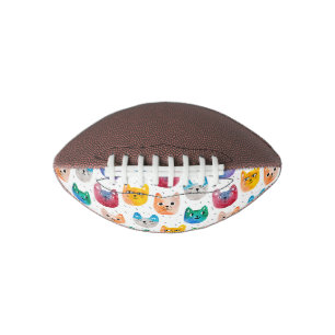 Watercolor cats and friends american football