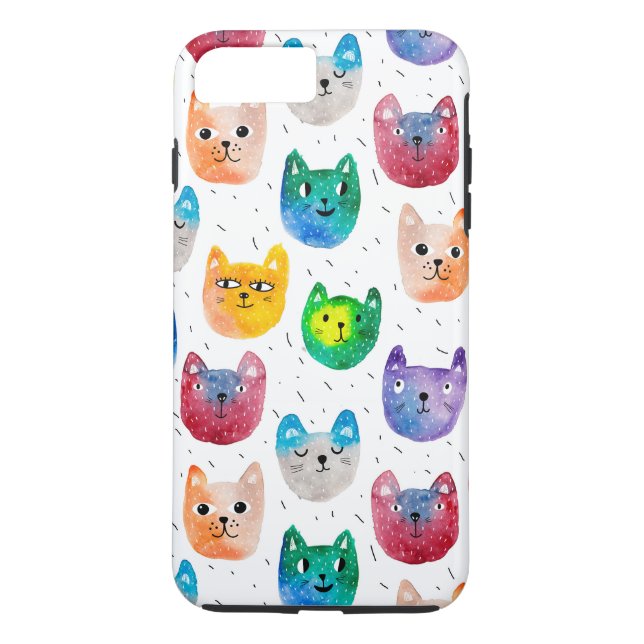 Watercolor cats and friends Case-Mate iPhone case (Back)