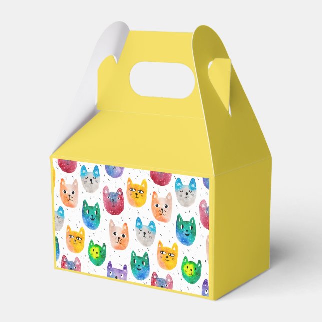 Watercolor cats and friends favour box (Front Side)