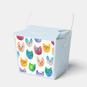 Watercolor cats and friends favour box