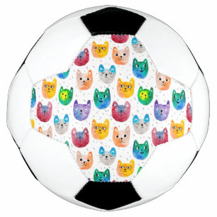 Watercolor cats and friends football