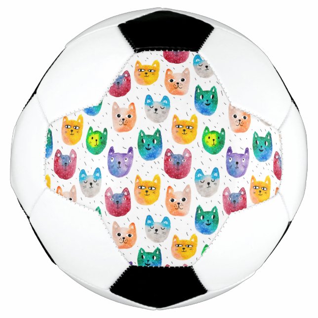 Watercolor cats and friends football (Front)