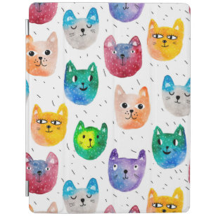 Watercolor cats and friends iPad cover