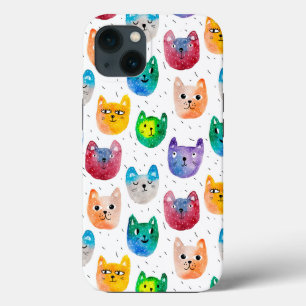 Watercolor cats and friends iPhone 13 case