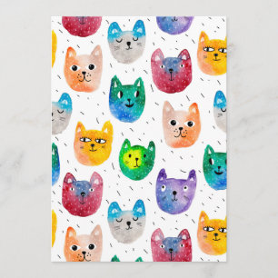 Watercolor cats and friends menu