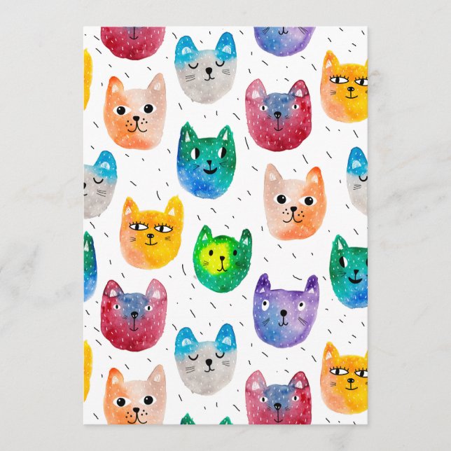 Watercolor cats and friends menu (Front)