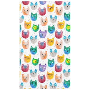 Watercolor cats and friends tablecloth