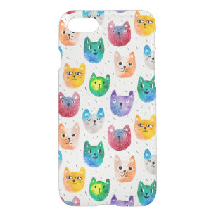 Watercolor cats and friends iPhone SE/8/7 case