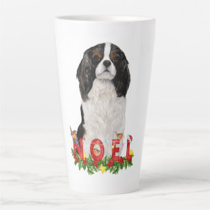 Watercolor Cavalier  King Charles Noel Christmas  Latte Mug