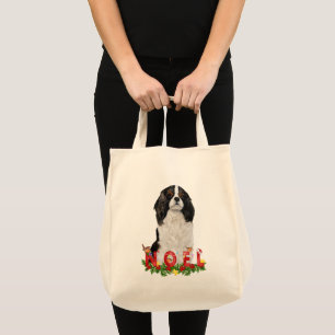 Watercolor Cavalier  King Charles Noel Christmas   Tote Bag