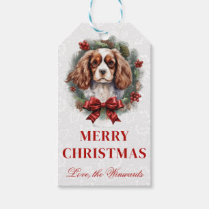 Watercolor Cavalier King Charles Spaniel Christmas Gift Tags