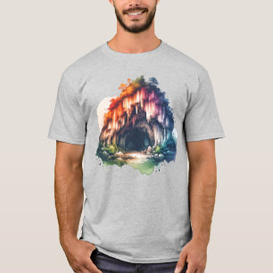 Watercolor Cave For Caver Climbing Lovers T-Shirt