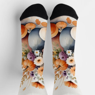 Watercolor celebrating fall socks
