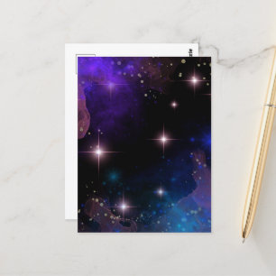 Watercolor Celestial Cosmic Stars and Sky Postcard