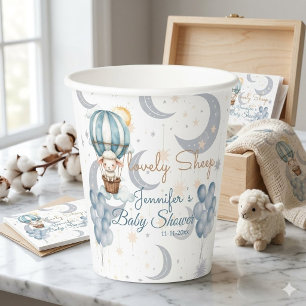 Watercolor Celestial Sheep & Balloons Baby Shower  Paper Cups