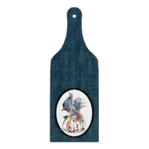 Watercolor Cello Vignette  Cutting Board